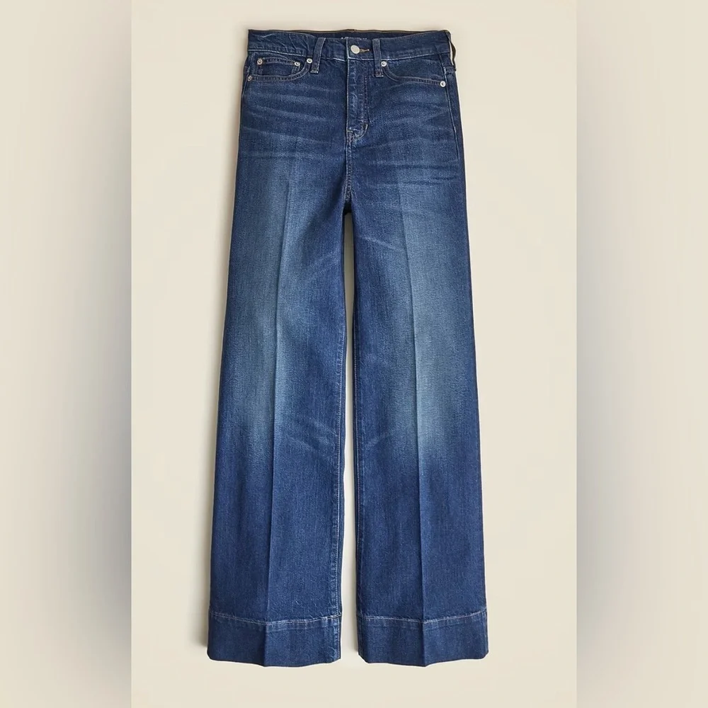 J. Crew Dark Blue Wide-Leg Jeans